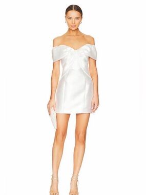 Elliatt Ivory Off-Shoulder Bridal Mini Dress